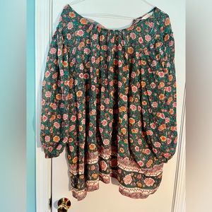 Lauren Conrad floral boho tunic peasant top 4x NWOT